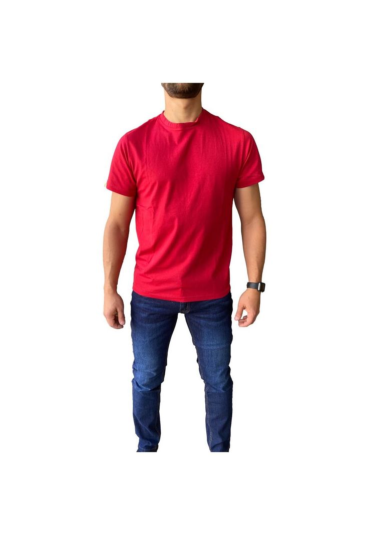 Polera Algodón Rojo Hombre-0