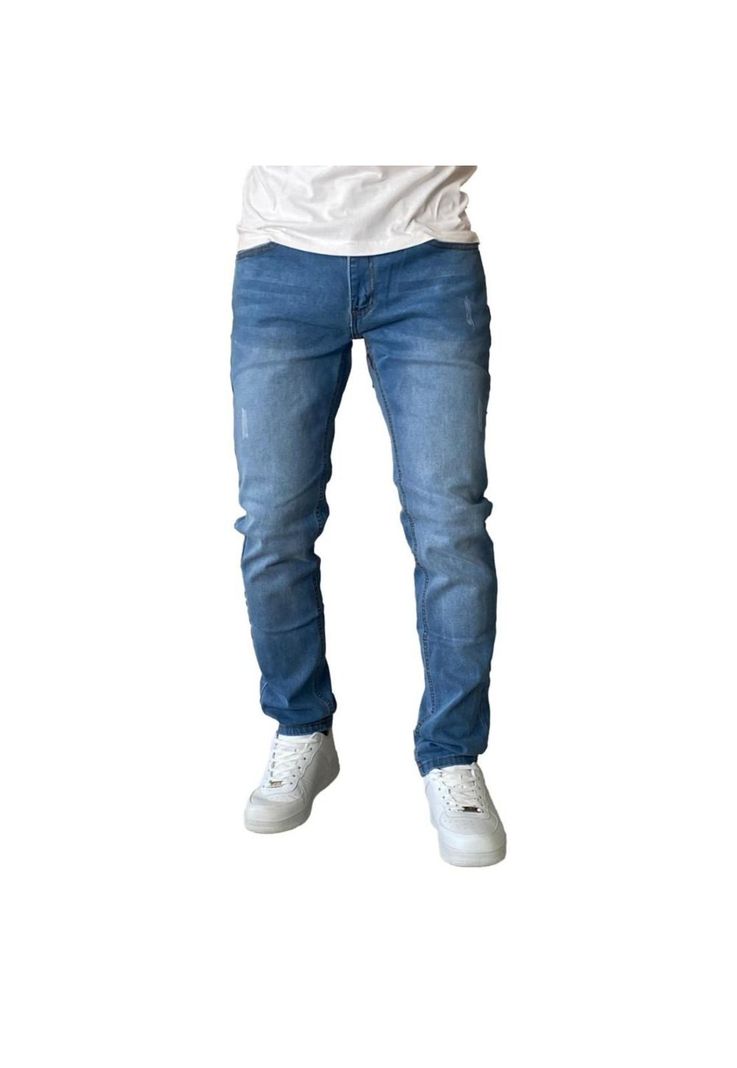 Jeans Hombre Mosaico Slim Fit Azul Claro-2