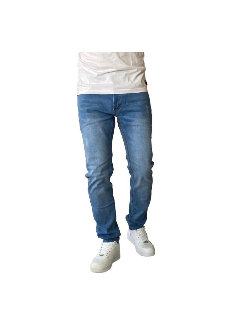 Jeans Hombre Mosaico Slim Fit Azul Claro-5