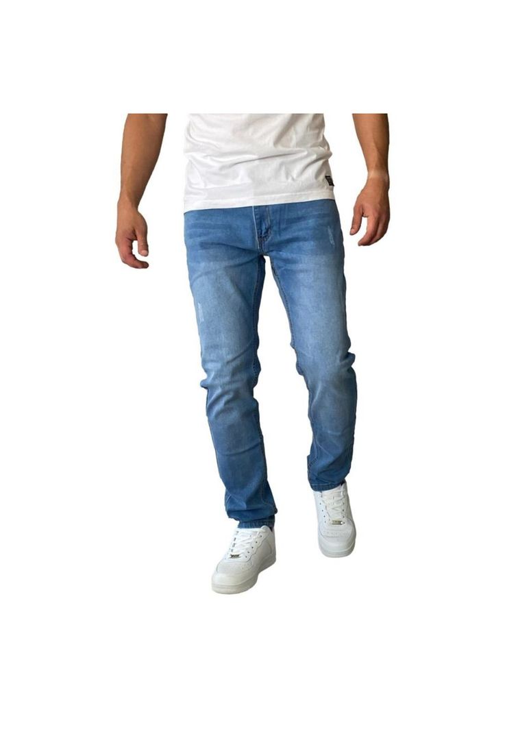 Jeans Hombre Mosaico Slim Fit Azul Claro-6