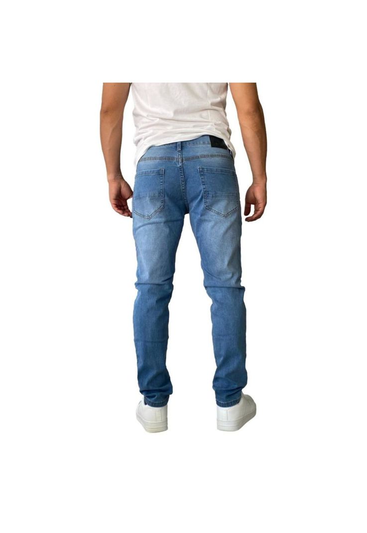 Jeans Hombre Mosaico Slim Fit Azul Claro-9