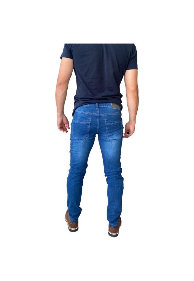 Jeans Hombre Elasticados Slim Azul-2