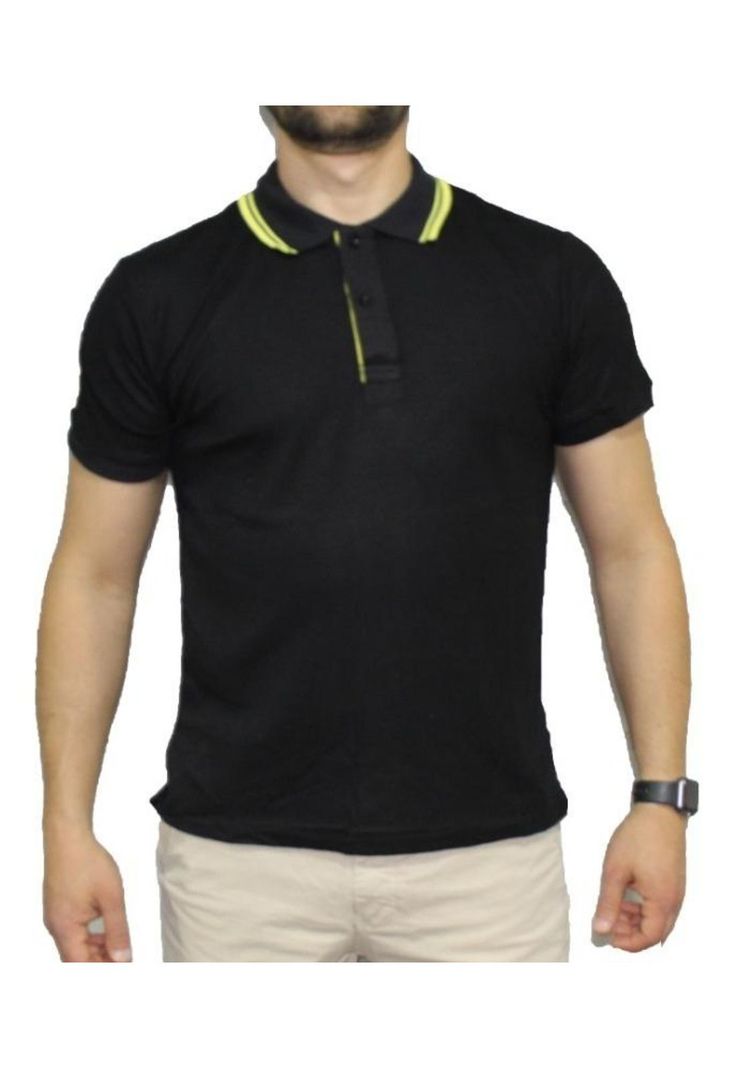 Polera Pique Slim Fit Negro Diseno Leonisa