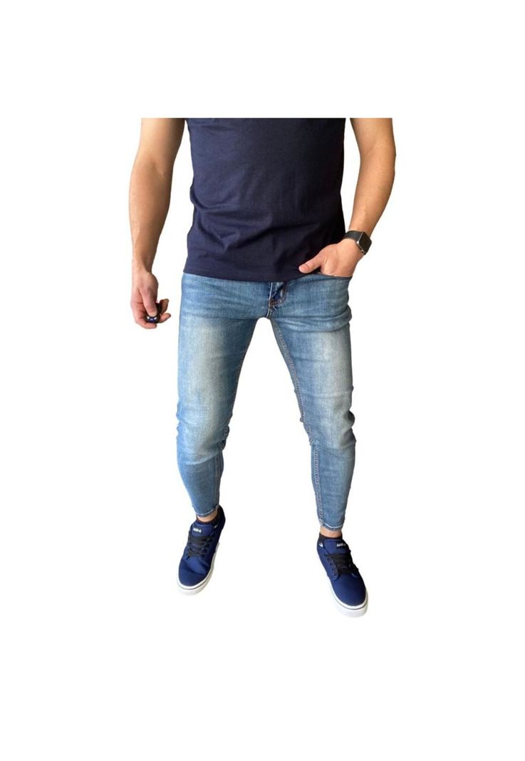 Jeans Slim Ankle Fit  Azul Focalizado 14347-2