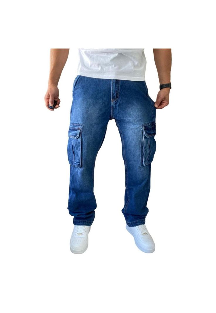 Jeans Diábolo Cargo Relaxed Fit Hombre-0