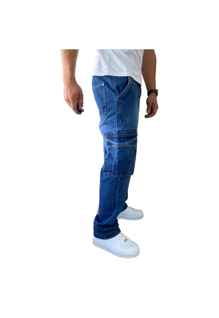 Jeans Diábolo Cargo Relaxed Fit Hombre-3