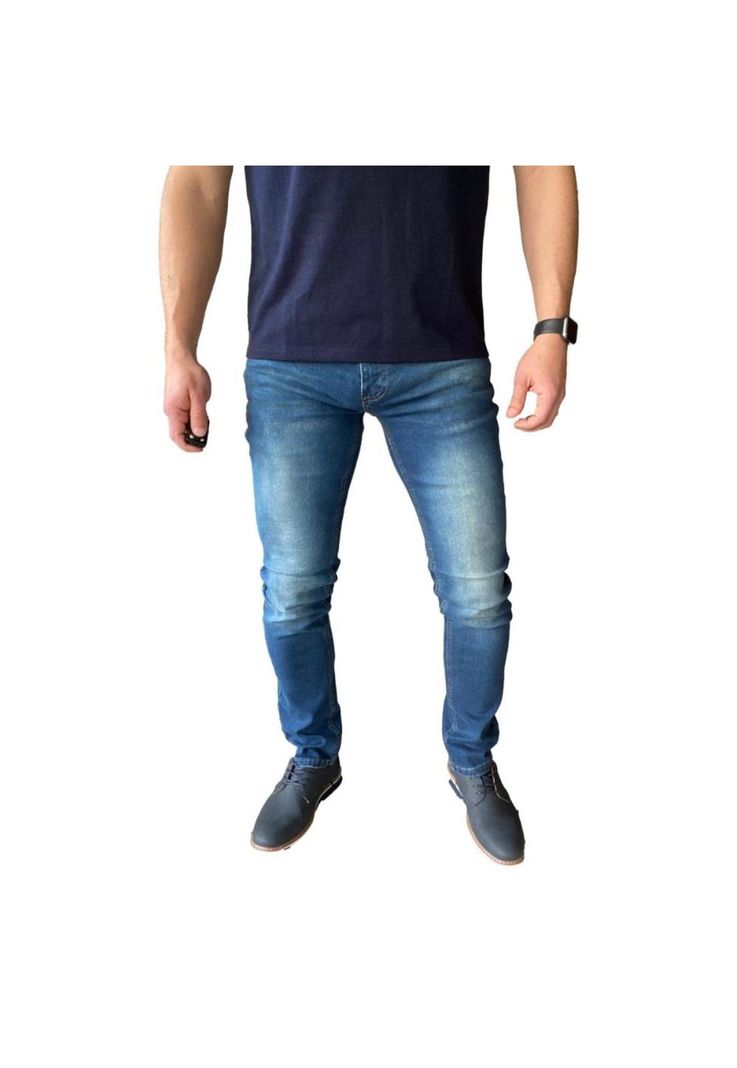 Jeans Slim Fit Azul Petroleo