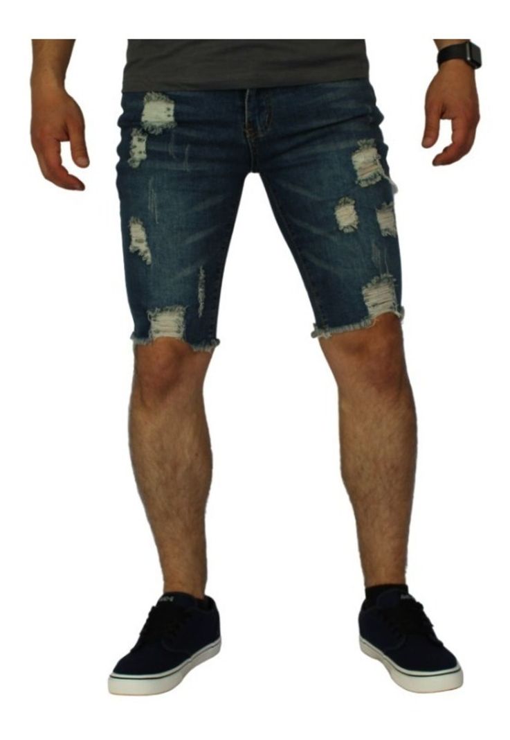 Short Súper Slim Destroyed Azul-0