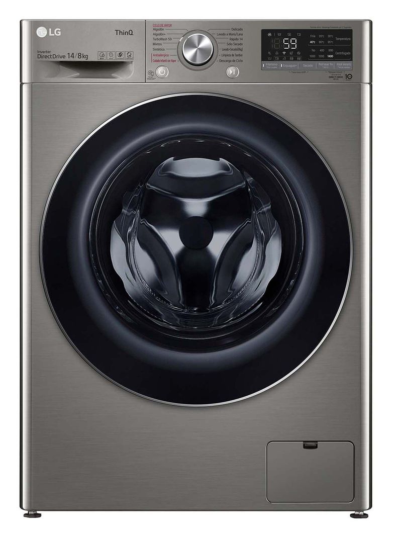 LG Lavadora Secadora Carga Frontal LG 14/8Kg WD14VVC4S6C con AIDD™ y Steam