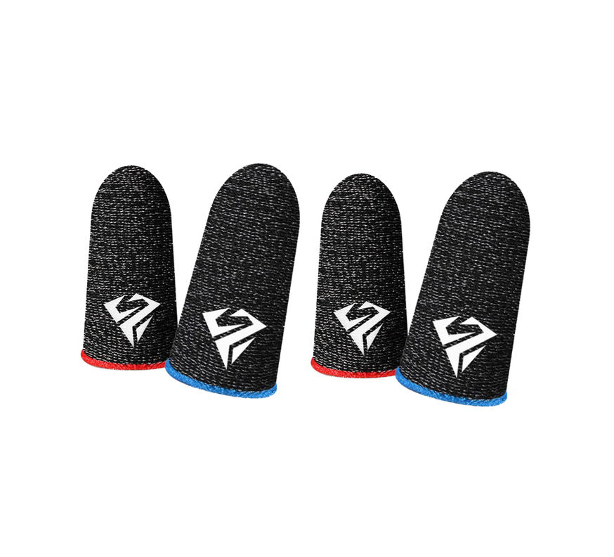 Pack 4 Dedales Gamer Fundas Para Dedos Pugb Cod Freefire Azul Y Rojo-0