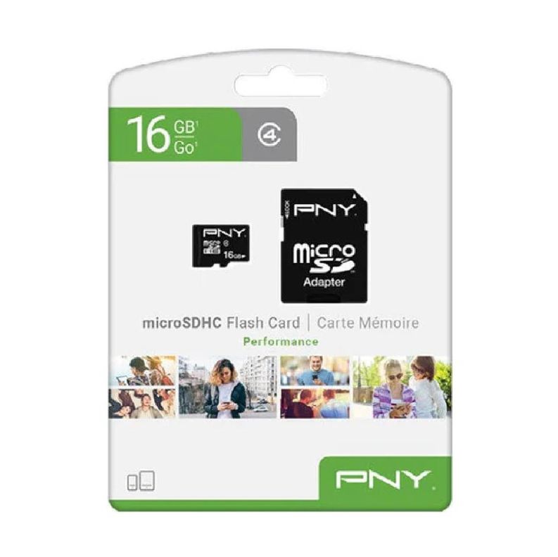 Tarjeta Micro SD- Pny 16Gb C/ Adap. Clase 4-0