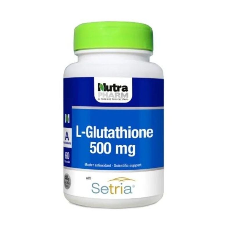 L-Glutathione 500 mg x 60 capsulas, Nutrapharm Azul