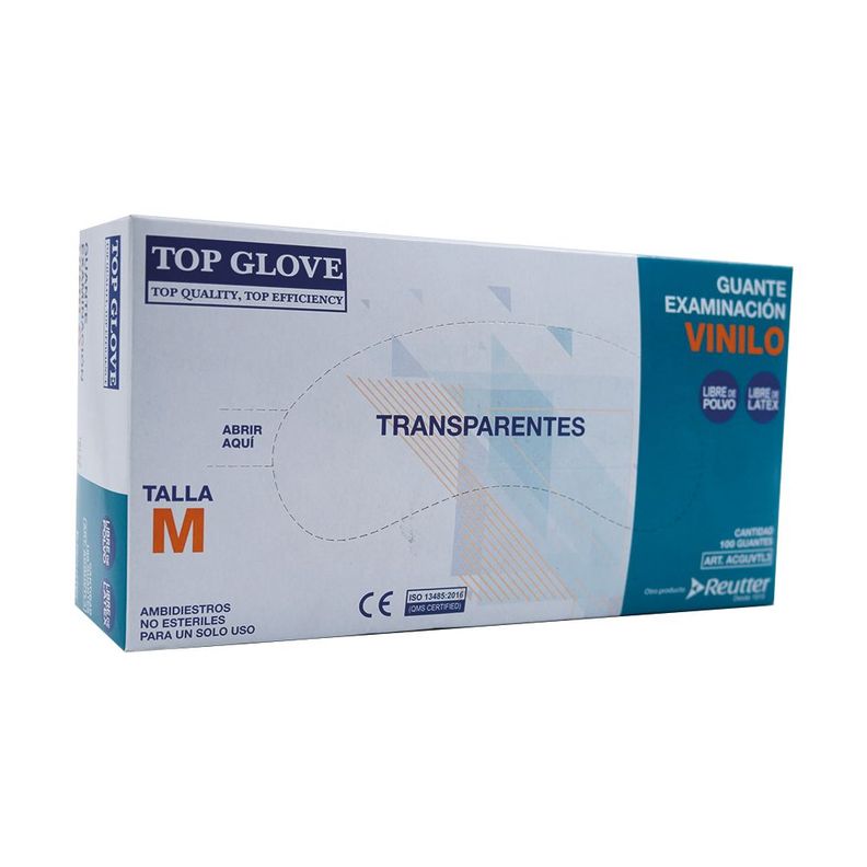 Guante ExVinilo Libre/P Blanco Top Glove M 100-1