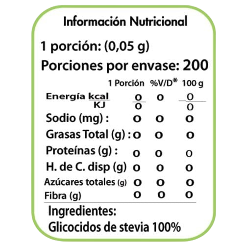 Endulzante Stevia Pura 10 gr -200 tazas-1