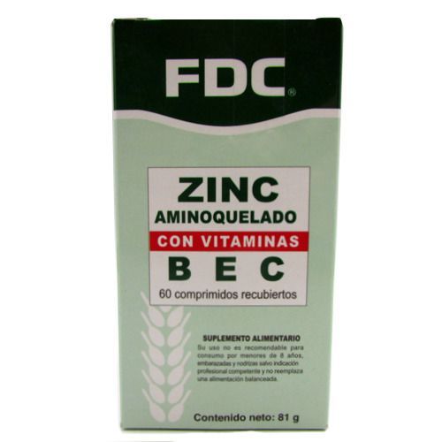 Zinc + VitB + VitE + VitC x 60 tabletas Transparente