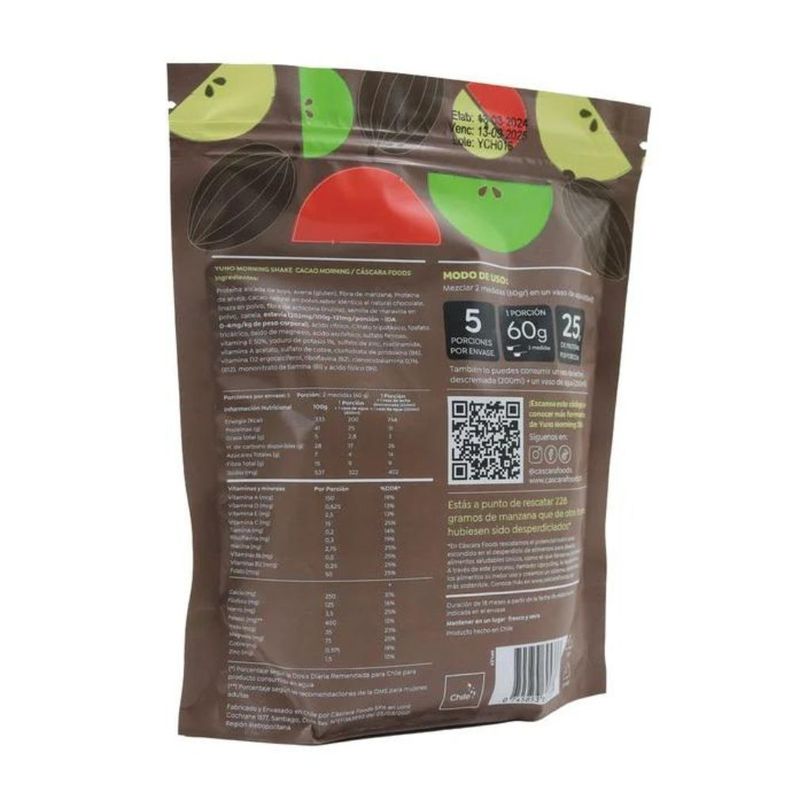 Yuno morning shake cacao 300 g, Cascara-1