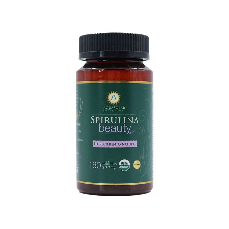 Spirulina Beauty 500 mg x 180 Tabletas - Aquasolar-0