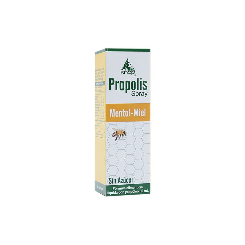 Propolis Spray Mentol Miel 30 ml Knop Laboratorios Transparente