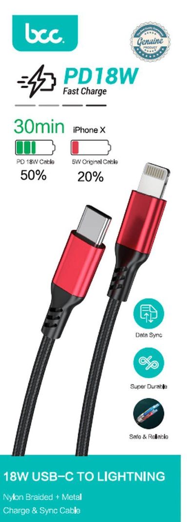 Cable C/Lightnig AC650 2m roj -1
