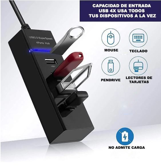 Hub 4 Puertos Multi Usb 3.0 Indicador Luz Led Adaptador-3