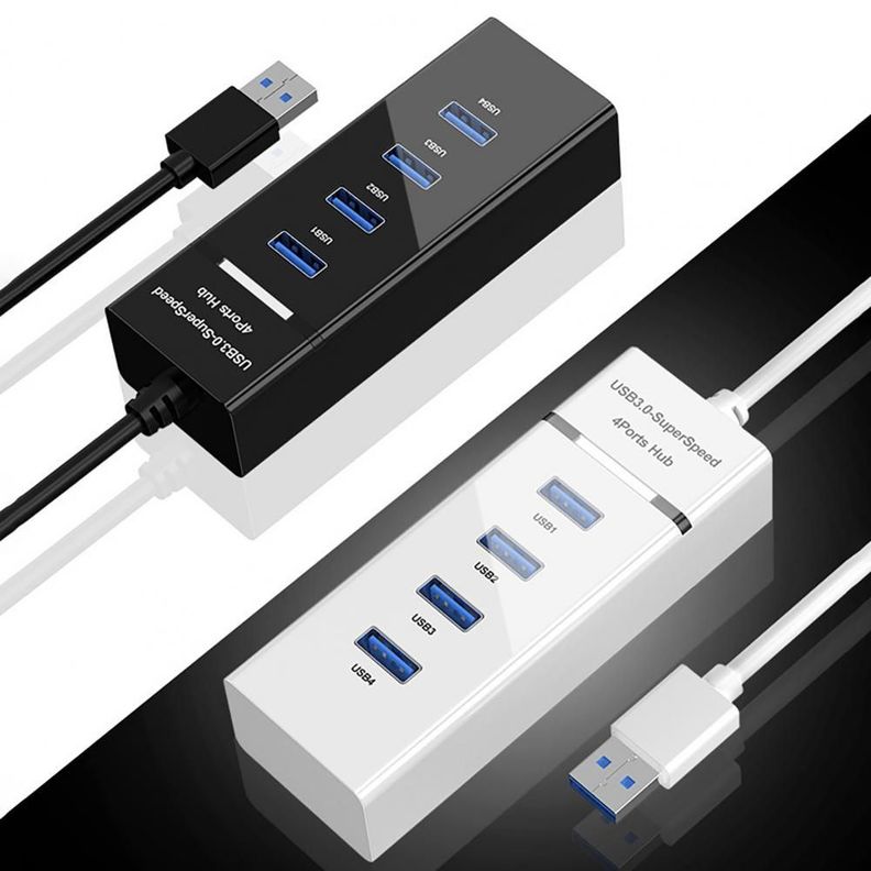 Hub 4 Puertos Multi Usb 3.0 Indicador Luz Led Adaptador-4