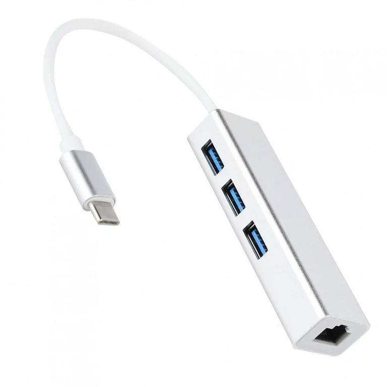 Adaptador Hub 3 Puertos Usb Type C Ethernet Rj45 3 Usb A 3.0-0