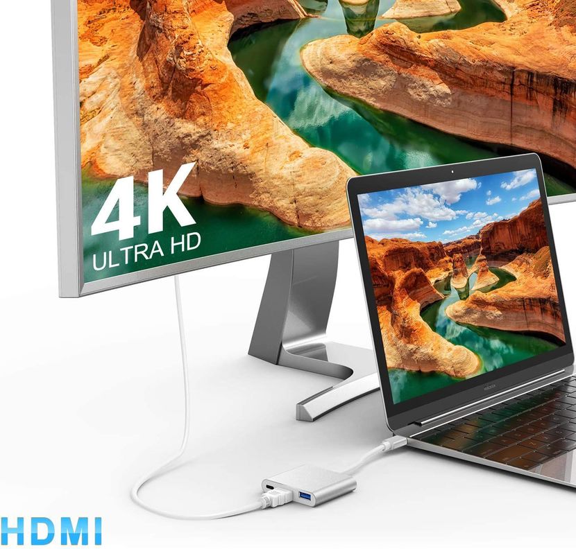 Adaptador Hub Tipo C Usb C A Hdmi 4k Usb 3.0 Tipo C Notebook-7