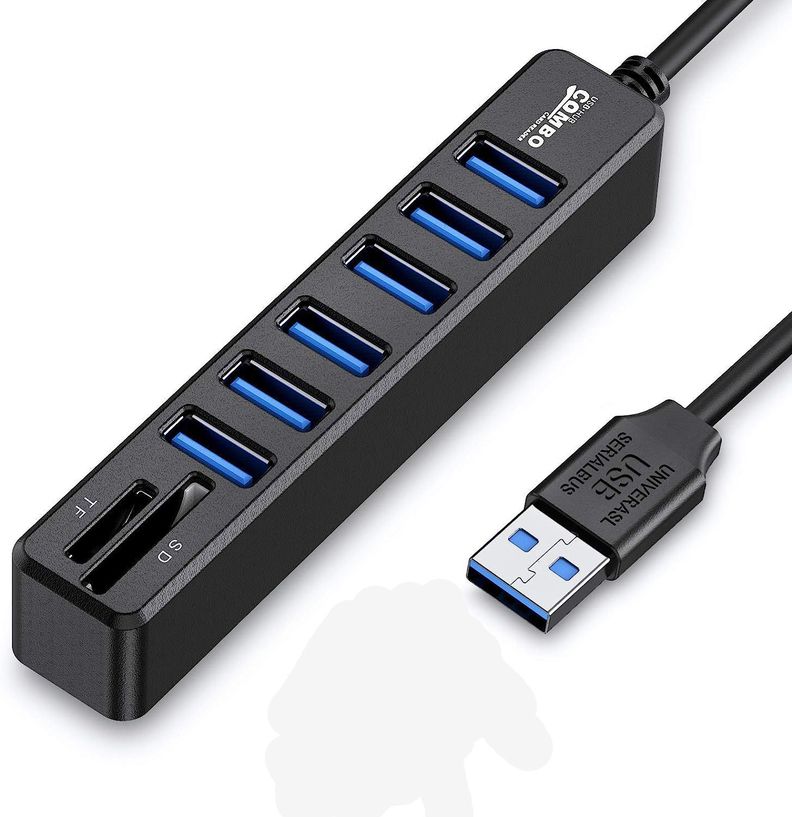 Hub 6 Puertos Multi Usb 3.0 Adaptador Con Lector Tarjeta Sd-0