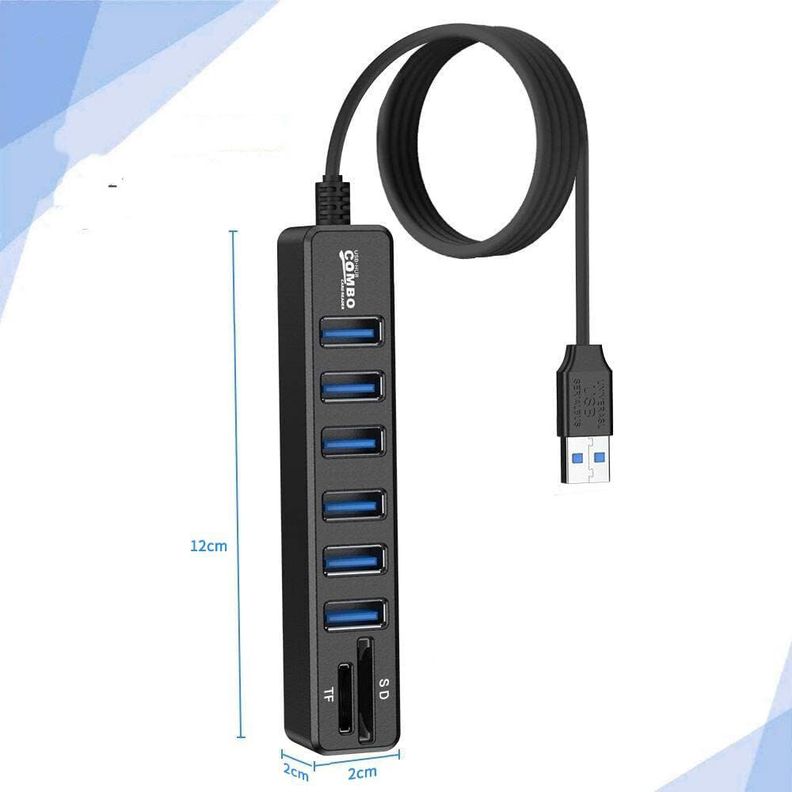 Hub 6 Puertos Multi Usb 3.0 Adaptador Con Lector Tarjeta Sd-5