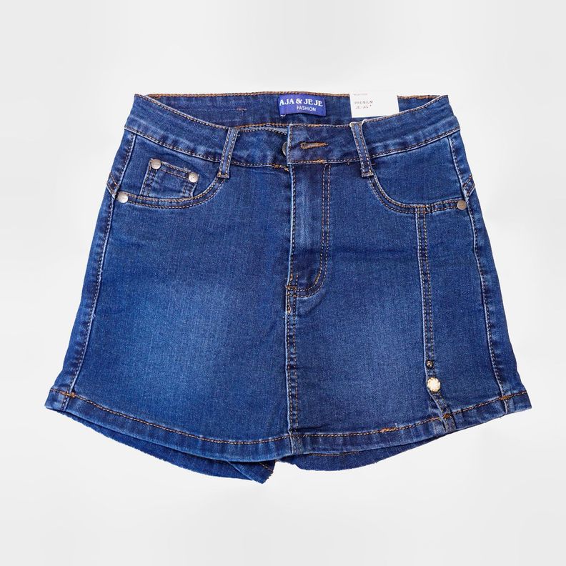 Falda Short Niña Juvenil Pretina Alta Cómodas Elasticadas -4