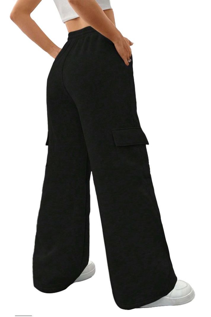 Pantalón Buzo Cargo Algodón Palazzo Oversize Elasticados - Wide Leg-2