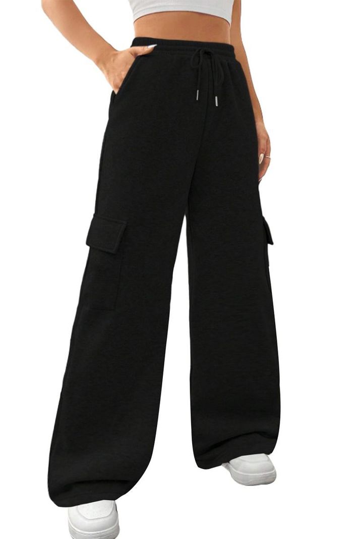 Pantalón Buzo Cargo Algodón Palazzo Oversize Elasticados - Wide Leg-3