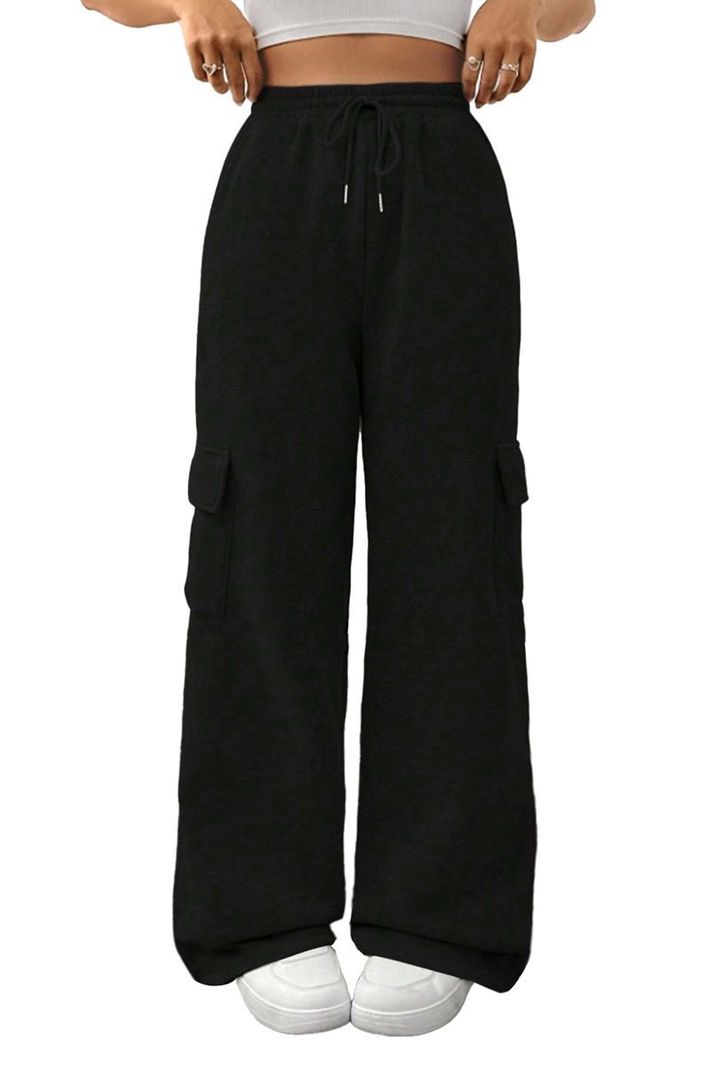 Pantalón Buzo Cargo Algodón Palazzo Oversize Elasticados - Wide Leg-4