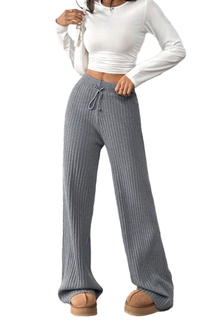 Pantalón Premium Lanilla Tejido Palazzo Elasticados Wide Leg Oversize-3