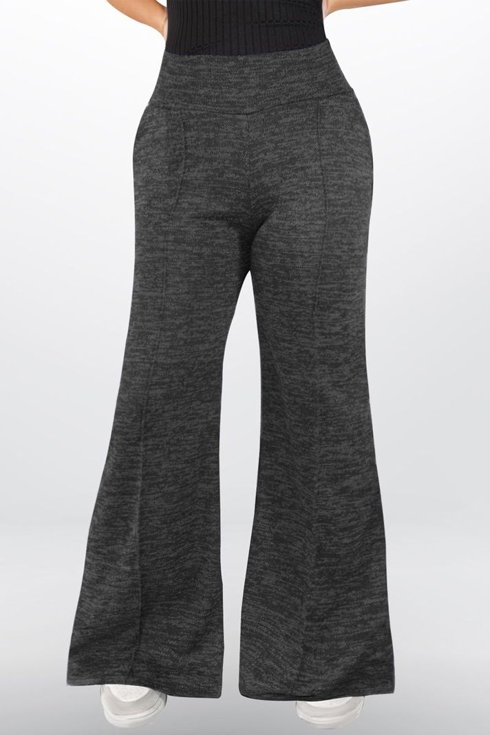 Pantalón Palazzo Elasticados Pretina Ancha Tiro Alto Wide Leg-1