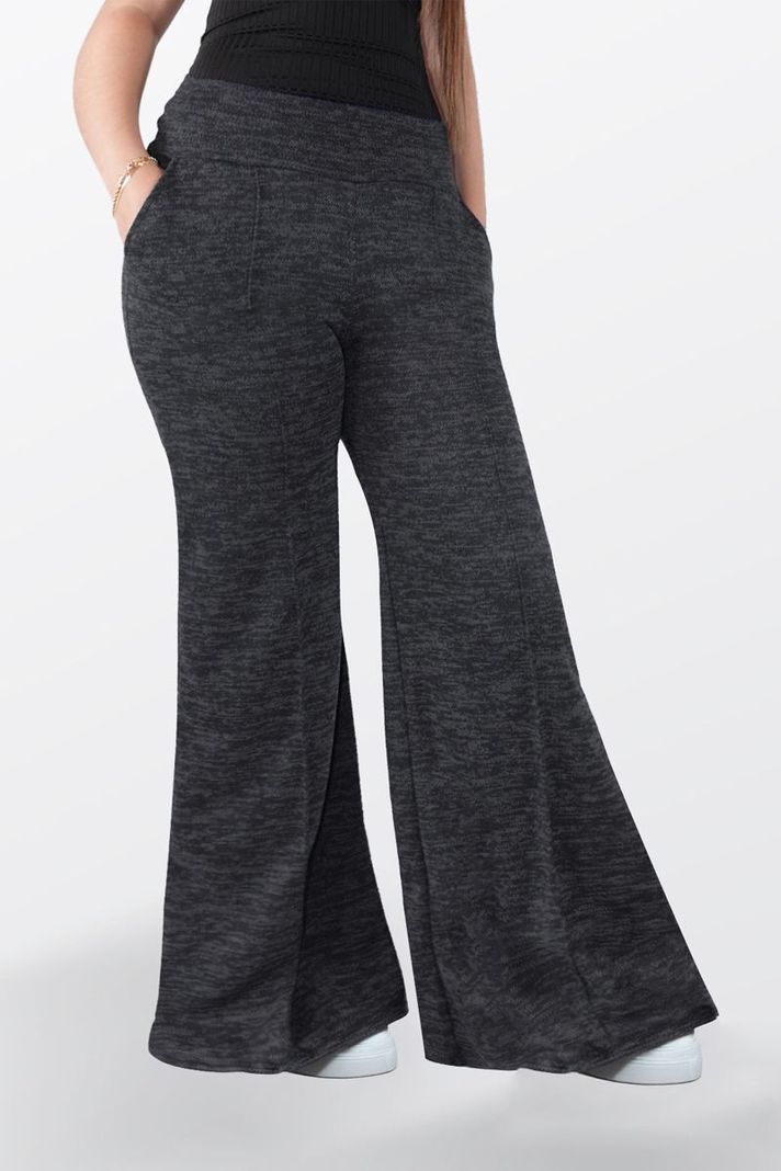 Pantalón Palazzo Elasticados Pretina Ancha Tiro Alto Wide Leg-4
