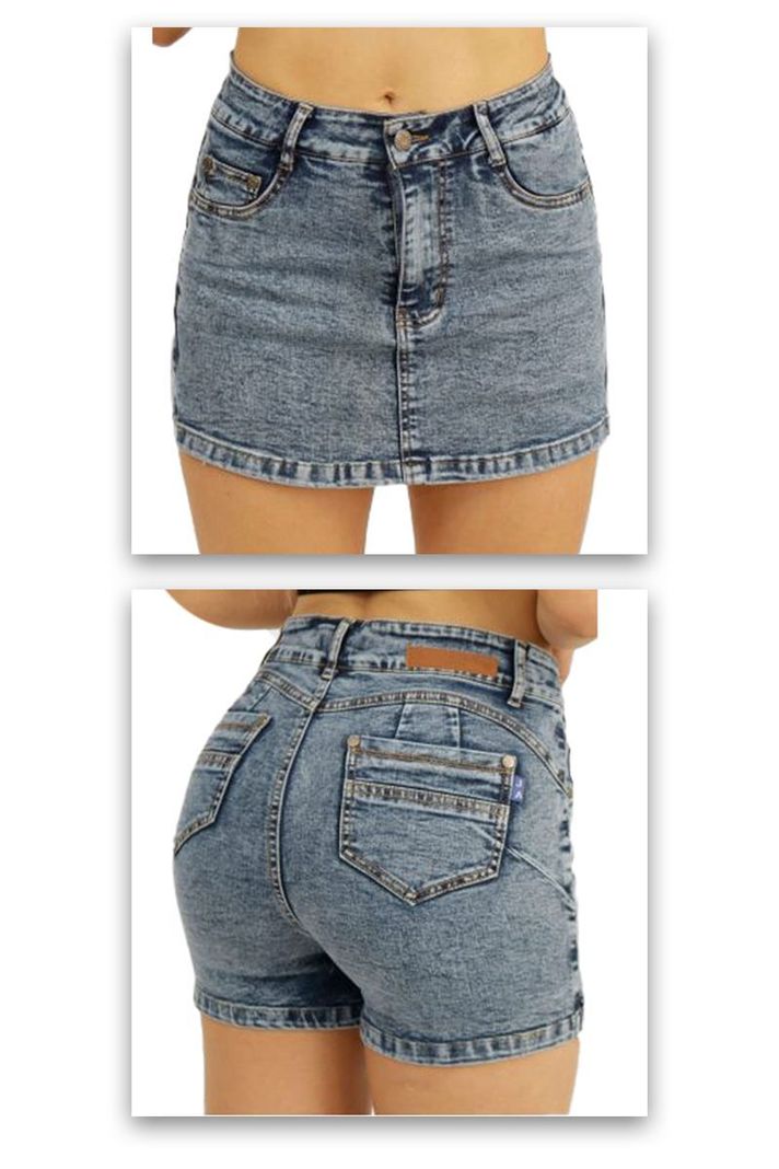 Falda Short Full Push Up Levanta Cola Corte Colombiano Escultor-4