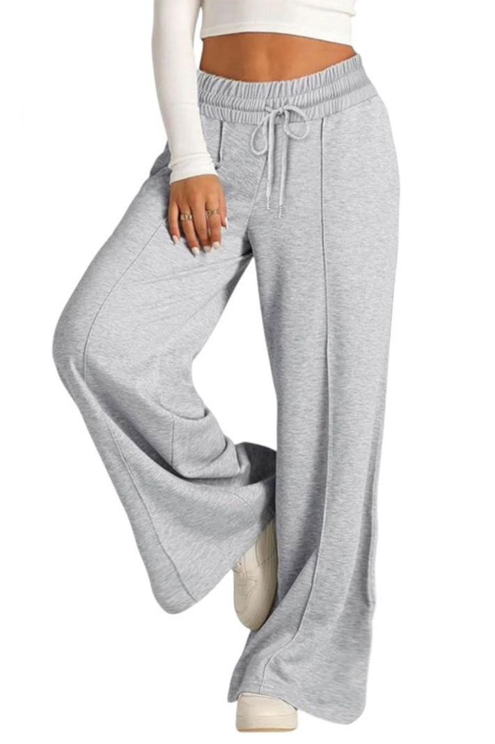 Pantalón Buzo Algodón Palazzo Elasticados Wide Leg Tiro Alto Oversize-2