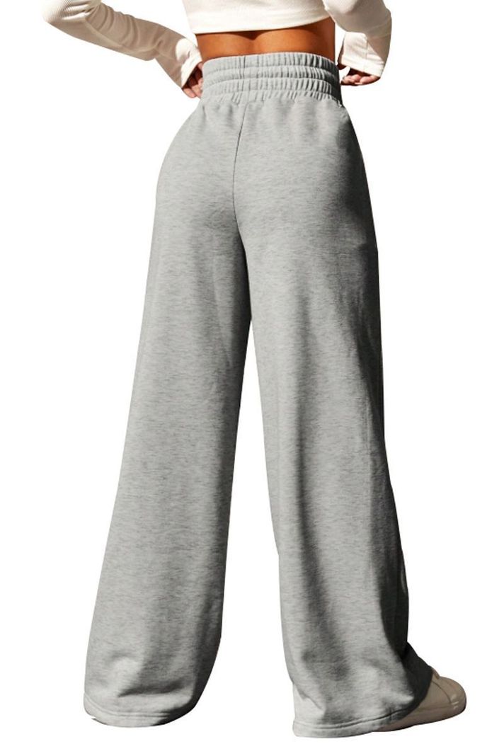 Pantalón Buzo Algodón Palazzo Elasticados Wide Leg Tiro Alto Oversize-5