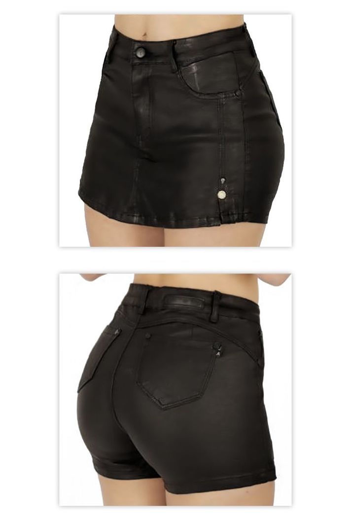 Falda Short Full Push Up Levanta Cola Corte Colombiano - Tiro Alto -4