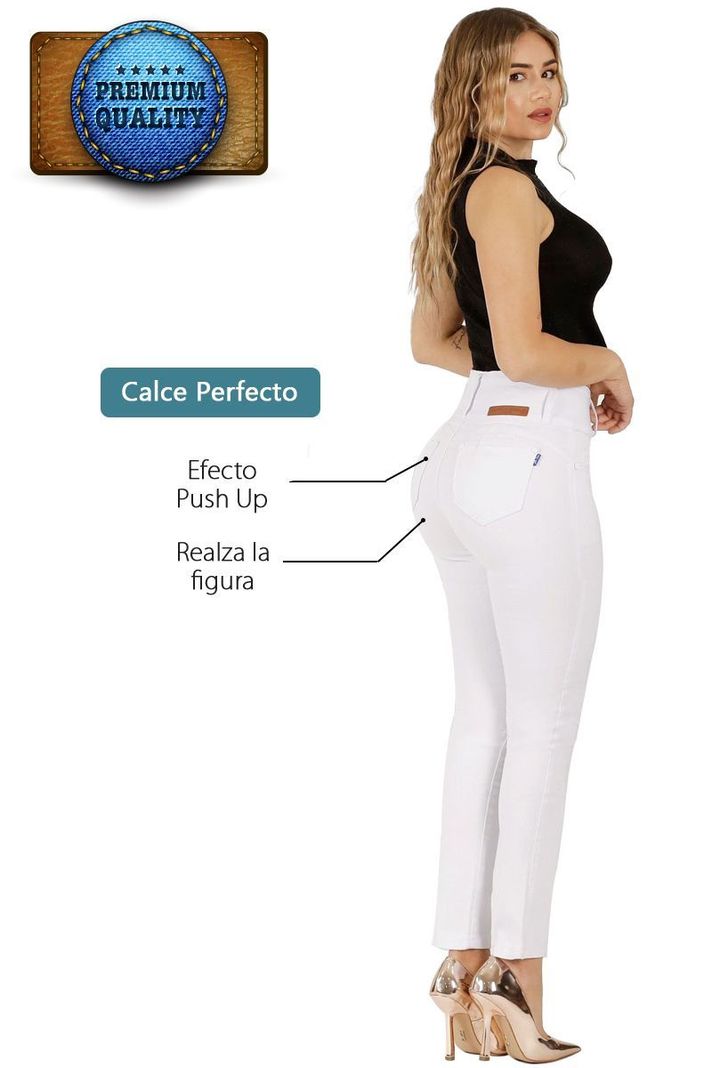 Jeans Pitillo Push Up Levanta Cola Corte Colombiano Calce Perfecto Elasticados-1