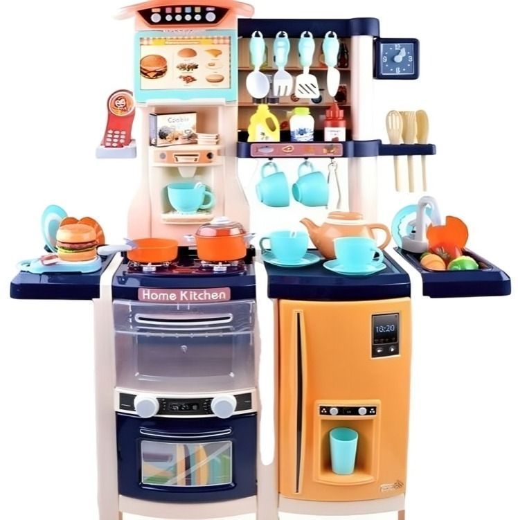Cocina 100 cm Azul con 65 piesas-1