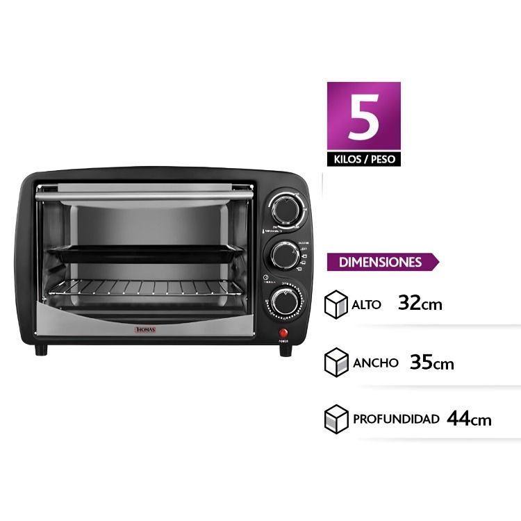 Horno Electrico Thomas TH-16N 220V - 240V Negro-2