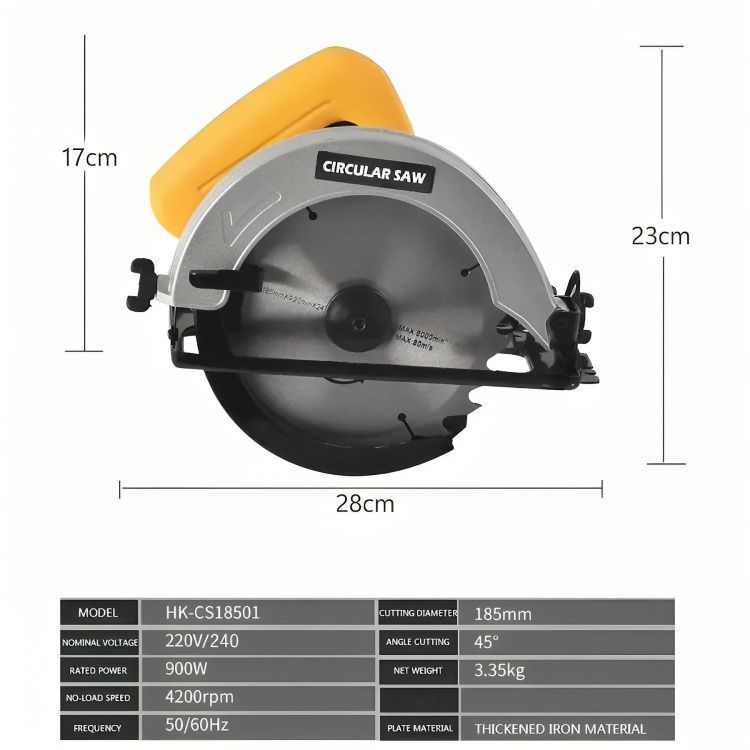 Sierra Circular Eléctrica Con Disco De 7 185mm 900w-3