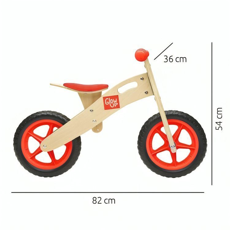 Bicicleta Infantil Madera Roja Glowup-2