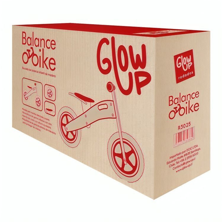 Bicicleta Infantil Madera Roja Glowup-3