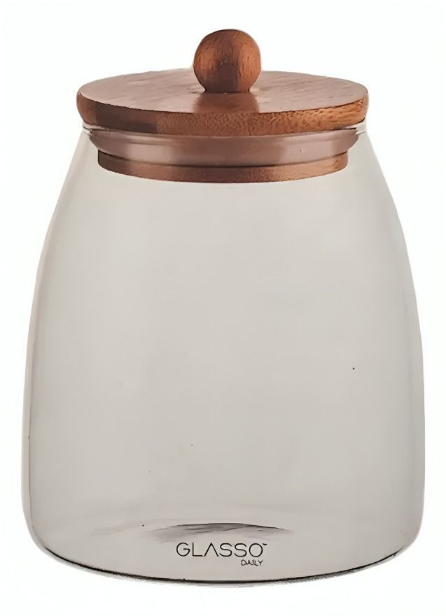 FRASCO VIDRIO L CON TAPA DE BAMBOO GLASSO DAILY