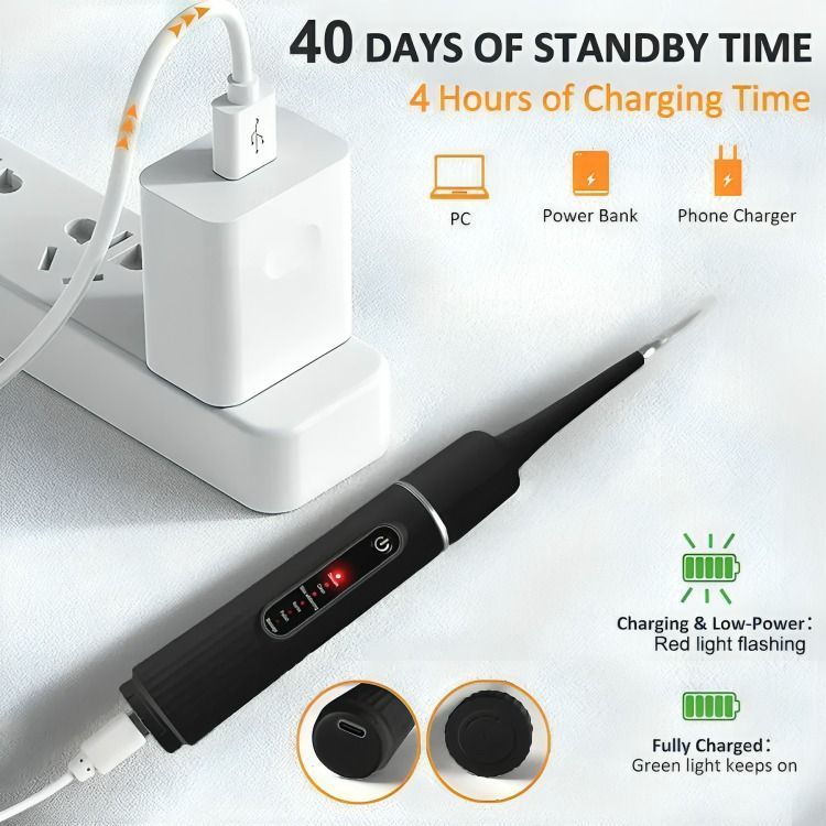 Kit Cepillo Limpiador Dental Eléctrico Ultrasónico Removedor-3