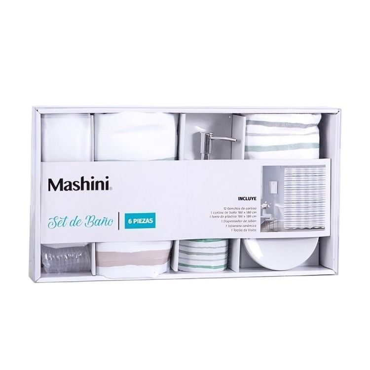 Set de Bano en Caja 6 Piezas Lluta Mashini