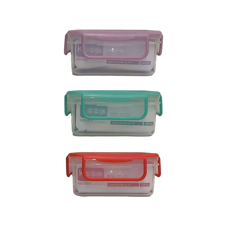 Hermetico Polipropileno 400ml Rectangular KEEP-1